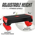 thumbnail image 3 of Yes4All Multifunctional Adjustable Aerobic Stepper, Extra Half Round Legs, for Workout Exercise (Red), 3 of 8