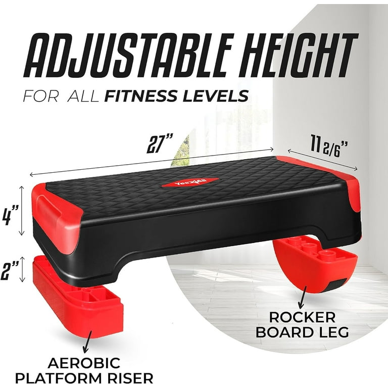 Exercise shortstop step bench with adjustable legs