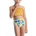 thumbnail image 6 of Lovebay Children Girls 2pcs Split Swimwear Set Sleeveless Vest Tube Cropped Top + Beach Flower Shorts Tankini Bikini Set, 6 of 16