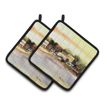 Caroline's Treasures Lettera T Chevron Viola & Oro Coppia di