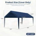 thumbnail image 2 of Pakunoda 10' X 20' Carport Canopy Replacement Cover, Portable Car Garage Shelter Party Top Tent with 34PC Ball Bungees, Blue (Only Cover, Frame Not Included), 2 of 8