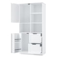 thumbnail image 5 of Bathroom Storage Cabinet With Doors And Drawers, Tall Storage Cabinet With Open Shelves & Adjustable Shelf, Freestanding Pantry Cabinet For Kitchen Living Room Bathroom, 5 of 8