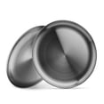 thumbnail image 2 of Reusable Brushed Metal 18/8 Dinner Plates- Vintage Quality 304 Stainless Steel Silver Color Heavy Duty Kitchenware Round Metal 9 Inch Plates | Dishwasher Safe | BPA Free| Use for BBQ Steak (2 Pack), 2 of 2