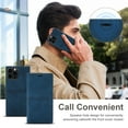 thumbnail image 3 of Magnetic Clasp Flip Leather Wallet Case Card Slot Holder Stand Shockproof Phone Cover For Samsung Galaxy A14 5g-Blue, 3 of 7