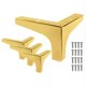 thumbnail image 1 of Juego de 4 patas de cama triangulares de metal dorado, patas de sofá para muebles de bricolaje con tornillos - 10 cm, 1 of 5
