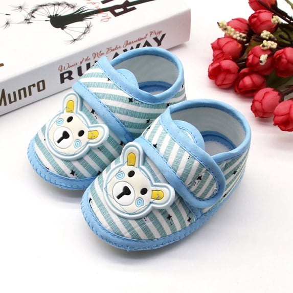 Orchip Baby Newborn Shoes, Cartoon Bear Stripes Casual Toddler Shoes 0-18M