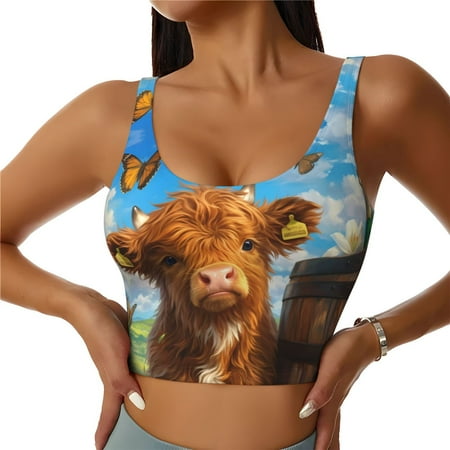 Sports Bras for Women High Support  Calf Butterflies Lilies A Workout Tank Tops Woman  Yoga Bra with Removable Cups