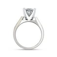 thumbnail image 6 of Solitaire Style Engagement Rings for Women | 6.5MM Princess Cut Lab Created Moisaanite 4-Prong Promise Rings in 14K White Gold over Sterling Silver Jewelry Gift for Her, Ring Size 6, 6 of 6