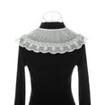 thumbnail image 3 of INSPIRE CHIC Detachable Fake Collar, Neck Ruff Mini Cape Choker False Dickey Collar for Blouse White-1(White Lace-up), 3 of 5