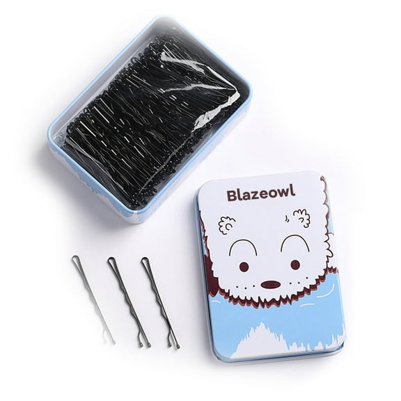 Blazeowl Hair pins, Hair Pins 2 Inch 50 PCS Crimped Hair Grips for Kids, Girls, and Women,Black