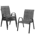 thumbnail image 4 of UDPATIO Patio Chairs Set of 4, Outdoor Dining Chairs High Back with All Weather Breathable Textilene, Metal Frame for Lawn Garden Backyard Deck, Dark Grey, 4 of 10