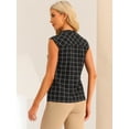 thumbnail image 3 of Unique Bargains Women's Sleeveless Button Down Tartan Shirt Casual Shirts Blouse XL Black, 3 of 6