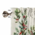 thumbnail image 5 of Christmas Kitchen Curtain 2 Panels Tiers Curtains 45 Inch Length, Xmas Botanical Pine Needle Berry Rustic Curtains Rod Pocket Curtains Window Drapes Treatment Window Cafe Curtains, 5 of 5
