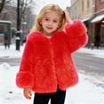 thumbnail image 2 of Toddler Winter Coat Girls Red Fluffy Jacket Jacket Girls Warm Winter Coat 3-4 Years Jacket Girls, 2 of 5