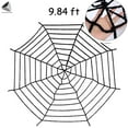 thumbnail image 3 of PULLIMORE Halloween 5 ft Giant Hairy Spider with 9.84 ft Round Plush Web Red Eyes Scary Spiders Props Set for Outdoor Yard Party Decoration, 3 of 9