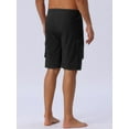 thumbnail image 3 of DARING DIVA Men's Solid Color Side Pockets Lining Summer Board Shorts 38 Black, 3 of 6
