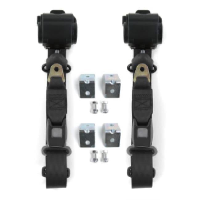Voiture Ancienne 1900 1927 Standard 3 Points Noir Retractable Ceinture de Securite Baquet avec Bracketry 2 Ceintures