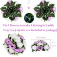 thumbnail image 3 of 10pcs Lilac White Fake Flowers Plastic Floral Ball 15 Heads Artificial Rose Flower Arrangement for Wedding Centerpiece Table Décor, 3 of 7