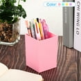 thumbnail image 5 of Unique Bargains Pencil Holder Plastic Pen Makeup Brush Holder Square Desktop Organizer Pink, 5 of 6