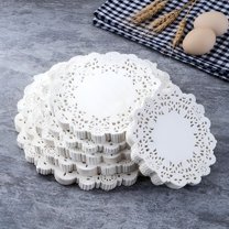 ACDANC 100Pcs Round Paper Lace Doilies Cake Placemat Party Wedding Baking Decoration