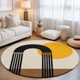 thumbnail image 2 of Round Rugs 3Ft, Modern Boho Round Area Rug Washable Indoor Throw Carpet, Geometric Abstract Art Small Non Slip Circle Rug for Bedroom Living Room Home Decor Aesthetic, 2 of 8