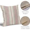 thumbnail image 4 of Pink Pillow Covers 20x20 Set of 2 Gray Grey Dot Print Striped Decorative Outdoor Pillowcases Boho Rustic Farmhouse Decorative Throw Cushion Case Decor for Couch Sofa Bed, 4 of 6