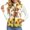 Calf and Sunflower Pattern, variant on Layering Quilted jacket vest for Women for Running Winter, Rooster Polyester with Pockets Women's Quilted Vest
