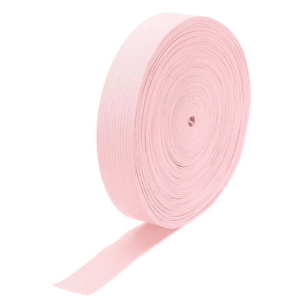 Bandas elásticas para coser de 0.8" 10 yardas de color rosa pálido, carrete de elástico de punto para pelucas, cinturillas, pantalones