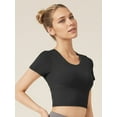 thumbnail image 5 of PISONIC Women's Athletic Crop Top with Cross-Back Design and Built-In Bra Pads - Short Sleeve Activewear for Running, Yoga, Cycling - Breathable, Stretchy, Cycling Top | Cross Back Design, 5 of 11