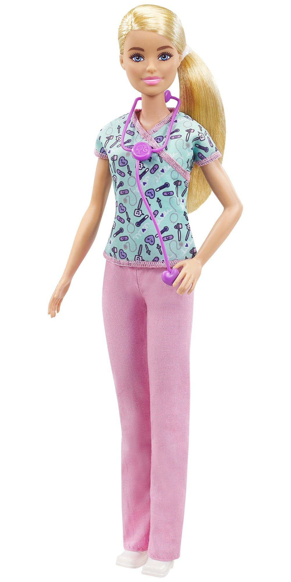 Great Gift for Ages 3 Years Old /& Up 2 Batons /& Ribbon Accessory 12-In//30.40-cm Barbie Rhythmic Gymnast Brunette Doll with Colorful Metallic Leotard