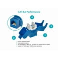 thumbnail image 4 of Monoprice Cat6A RJ45 Toolless 180-Degree Keystone Jack for 22-24AWG Solid Wire, Blue, 4 of 6