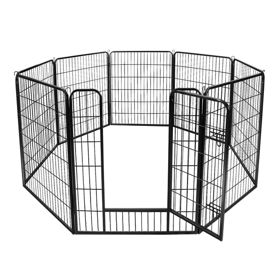 LINJH 96"Lx39"H Detachable 8Panel Metal Yard Fence Pet Playpen Exercise Indoor Outdoor