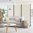 thumbnail image 2 of Costway 3-Panel Folding Room Divider 6Ft Rolling Privacy Screen with Lockable Wheels White, 2 of 9