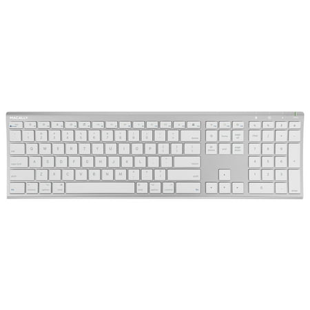 Macally RF Wireless Computer Keyboard (Full-Size) with Compact 2.4GHz Dongle USB Receiver for Apple MacBook Pro, Air Laptops or iMac, Mac Mini Desktops | Plug and Play (Best Wireless Keyboard For Macbook Pro)