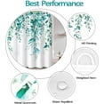 thumbnail image 2 of Teal Eucalyptus Shower Curtain Watercolor Floral Plant Leaf Shower Curtains for Bathroom Botanical Flower Waterproof Fabric Bath Curtain Decor with Hooks (Teal, 72'''' x 72''''), 2 of 6