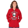thumbnail image 3 of Funny Nerdy Aliens UFOs Believers Unisex Fleece Graphic Zip Up Hoodie Brisco Brands 4X, 3 of 5