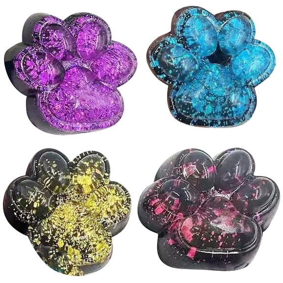 Dark Laser Galaxy Cat Paw Squishy for Adults Deep Space Glitter Sensory Gadget Soft Tactile Office Desk Accessory Rebound Pressure Relief 1 Pack