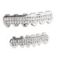 thumbnail image 1 of Chic 18k chapado en oro doble circón decoración rejillas boca parrilla tapa 6 y 6 inferior parrilla conjunto Plata Salvador Dientes de la boca Grills Caps, 1 of 9