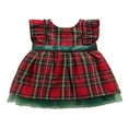 thumbnail image 1 of Filles Tout-Petits Robe de Noël Princesse Bowknot Plaid Robes de Soirée Tenues, 1 of 6