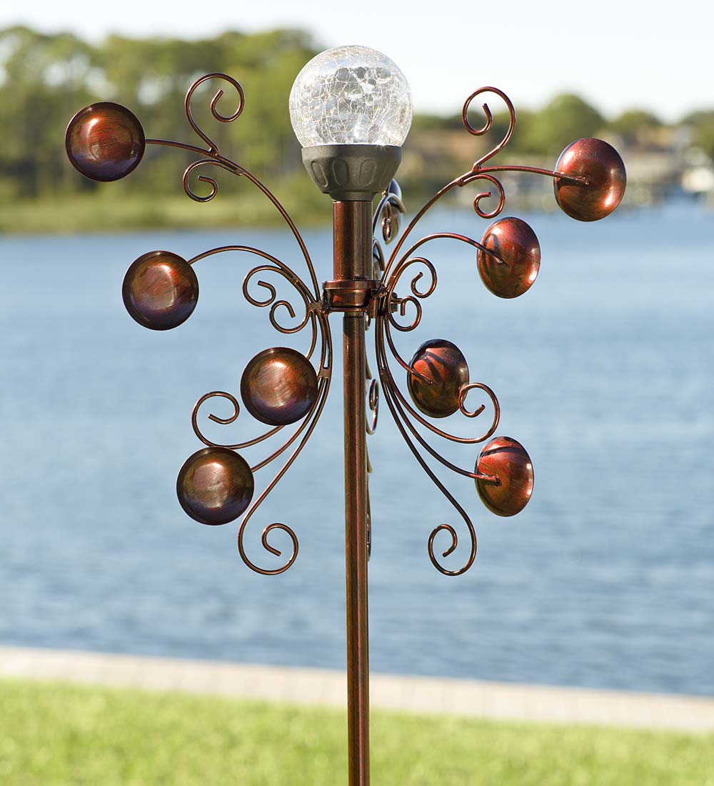 Bronze-Colored Solar Wind Spinner for Gardens by Problem Solvers