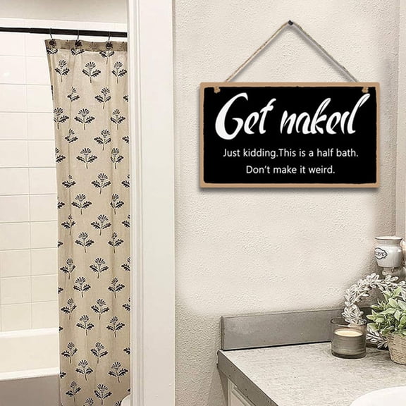 FRCOLOR Bathroom Decorations Letter Wall Decoration Bathroom Door Decor 26x15cm Black