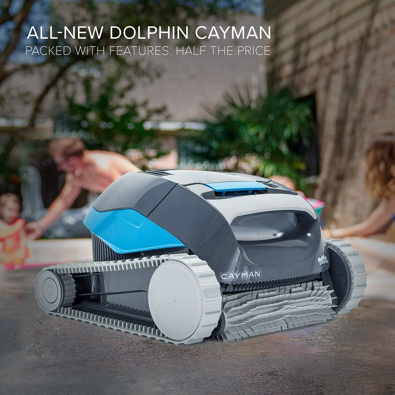 Dolphin Cayman Automatic Robotic Pool Cleaner with Single Button Operation and Large Capacity