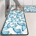 thumbnail image 2 of Kitchen Rugs Sets Of 2,Blue Butterfly Pattern Anti Fatigue Kitchen Mat Rugs Non Slip Washable,Decorative Kitchen Floor Mats for Kitchen,Sink,Laundry,17"x47"+17"x47", 2 of 5
