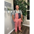 thumbnail image 5 of American Flag Overalls Adjustable Straps Mens Red White Blue Bib Coveralls 4th of July Romper, 5 of 8