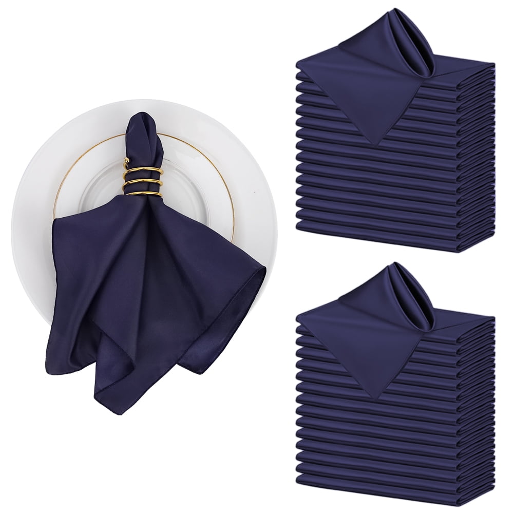 30 Pack Navy Blue Napkins Cloth 17 x 17 inch Napkins Bulk for Wedding ...