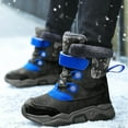 thumbnail image 7 of Ovbmpzd Blue Girls Snow Boots Boys Warm Lace Up Winter Leather Cold Weather Boots Boots for Girls Size 12, 7 of 7