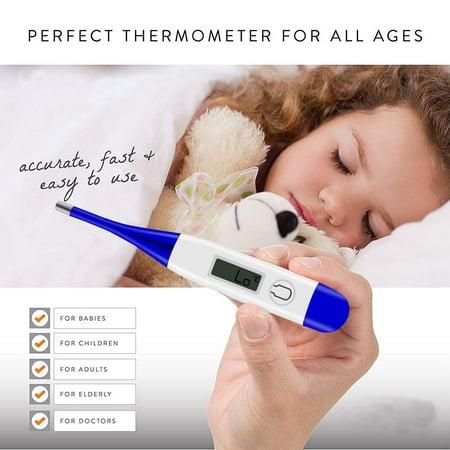 Reactionnx Clinical LED Digital Professional Thermometer Best To Read Monitor Fever Temperature Quickly 60s By Oral Rectal Underarm  Axillary Thermometers  Reliable Readings for Baby Adult (Best Cpu Temperature Monitor)