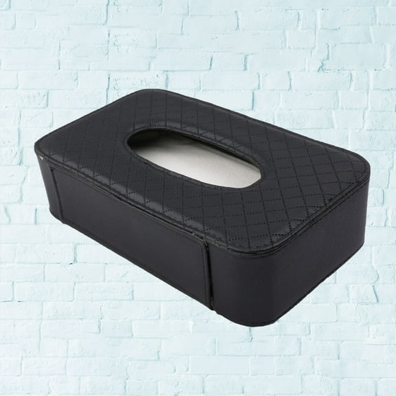 Worgeous Leather Napkin Holder for Car Use Black Premium Material Round Edge Sturdy and