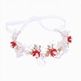 thumbnail image 4 of Cdudpw Baby Girl Floral Headband Flower Crown Elastic Hairband for Newborn Toddler(Red,5-13 Years), 4 of 5