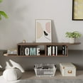 thumbnail image 3 of Floating TV Stand, White Floating TV shelf, Wall Mounted Media Console Entertainment Center for 55 inch TV, Storage Cabinet Under TV, Walnut, 3 of 6